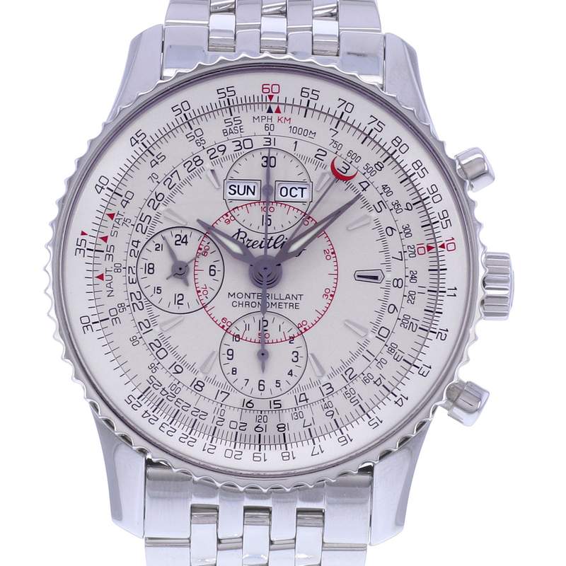 Montre d'occasion BREITLING Montbrillant Datora homme mouvement automatique certifié (cosc) bracelet acier - vue D1