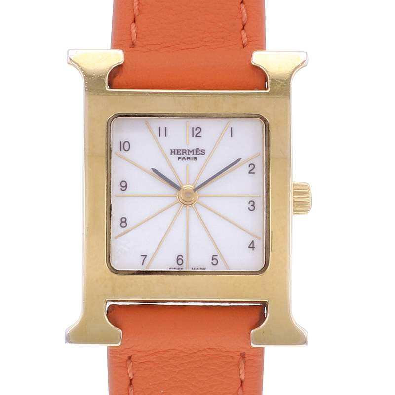Montre d'occasion HERMES Heure H femme quartz bracelet cuir - vue D1