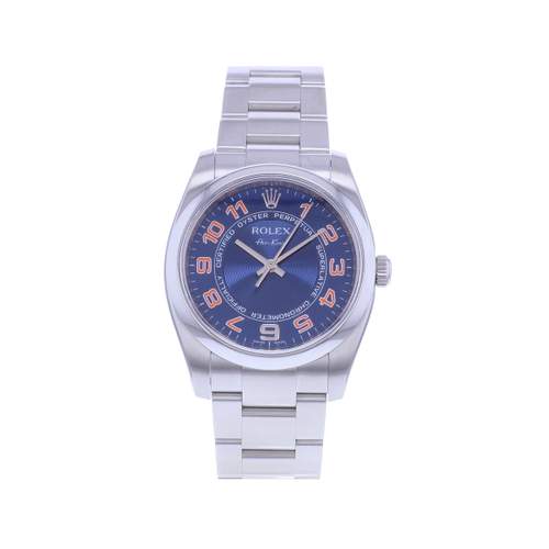 Montre d'occasion ROLEX Air King mixte mouvement automatique certifié (cosc) bracelet acier