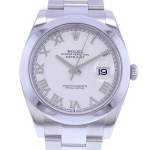 Montre d'occasion ROLEX DateJust homme mouvement automatique certifié (cosc) bracelet acier - vue D1