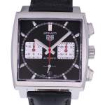 Montre d'occasion TAG HEUER Monaco Calibre Heuer 02 homme automatique bracelet cuir - vue D1