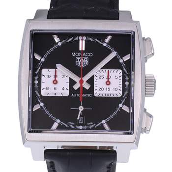 Montre d'occasion TAG HEUER Monaco Calibre Heuer 02 homme automatique bracelet cuir