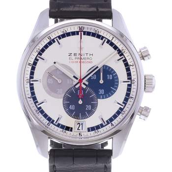 Montre d'occasion ZENITH El Primero Chronographe 1/10 of a second homme automatique bracelet cuir d'origine