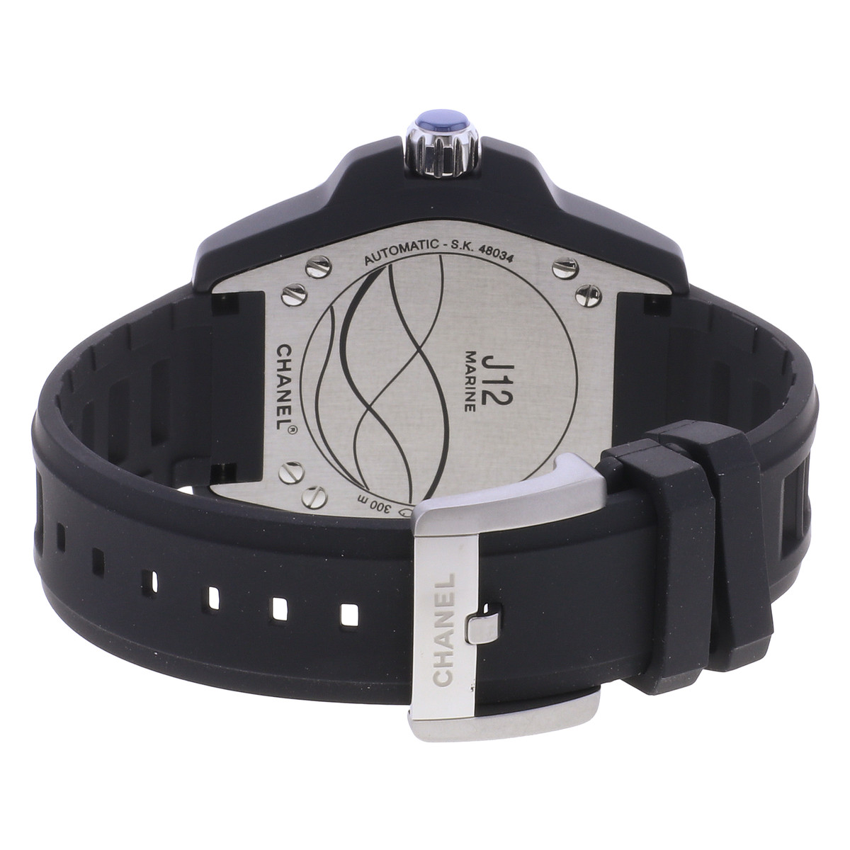 Montre d'occasion CHANEL J12 Marine femme automatique bracelet caoutchouc - vue 3