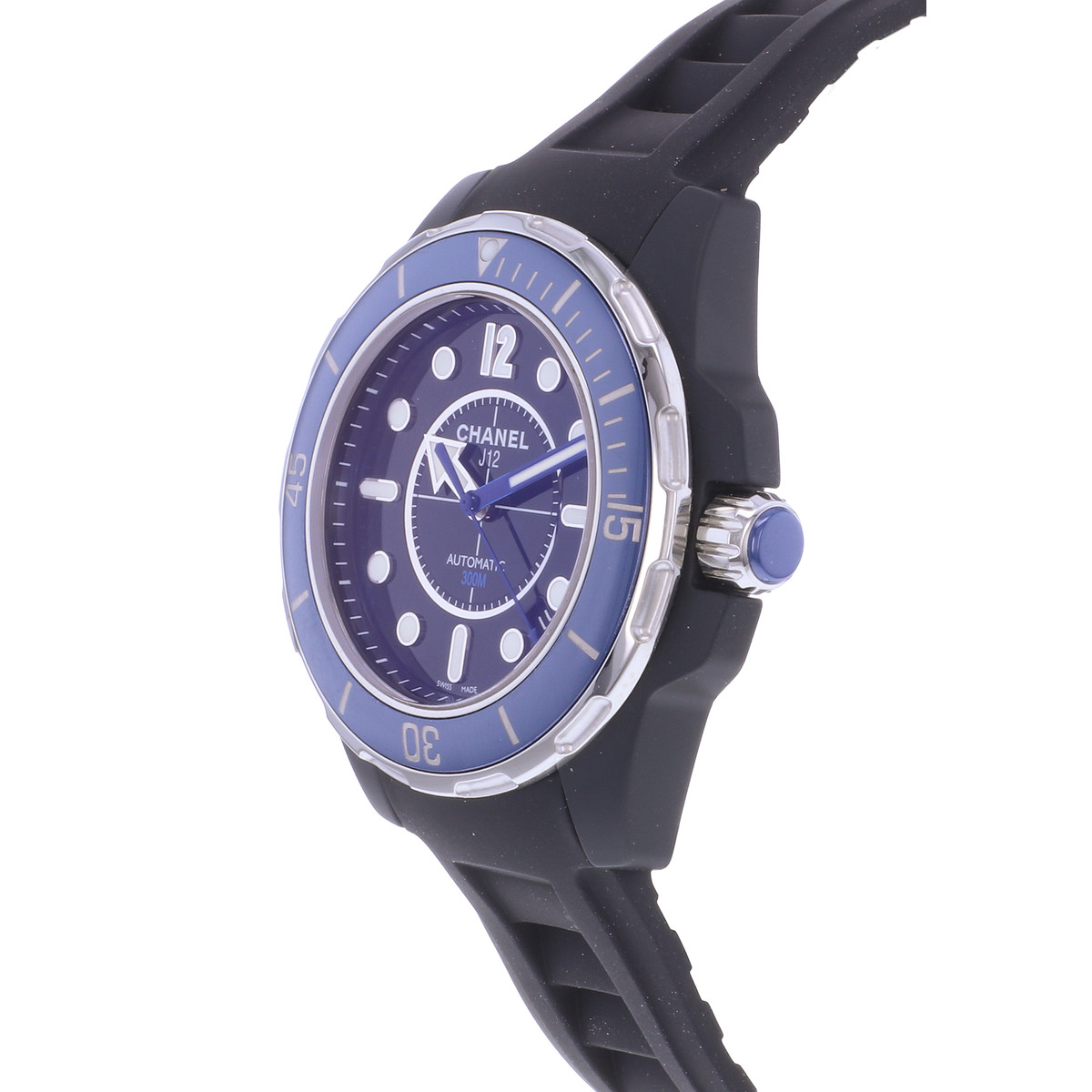 Montre d'occasion CHANEL J12 Marine femme automatique bracelet caoutchouc - vue D2