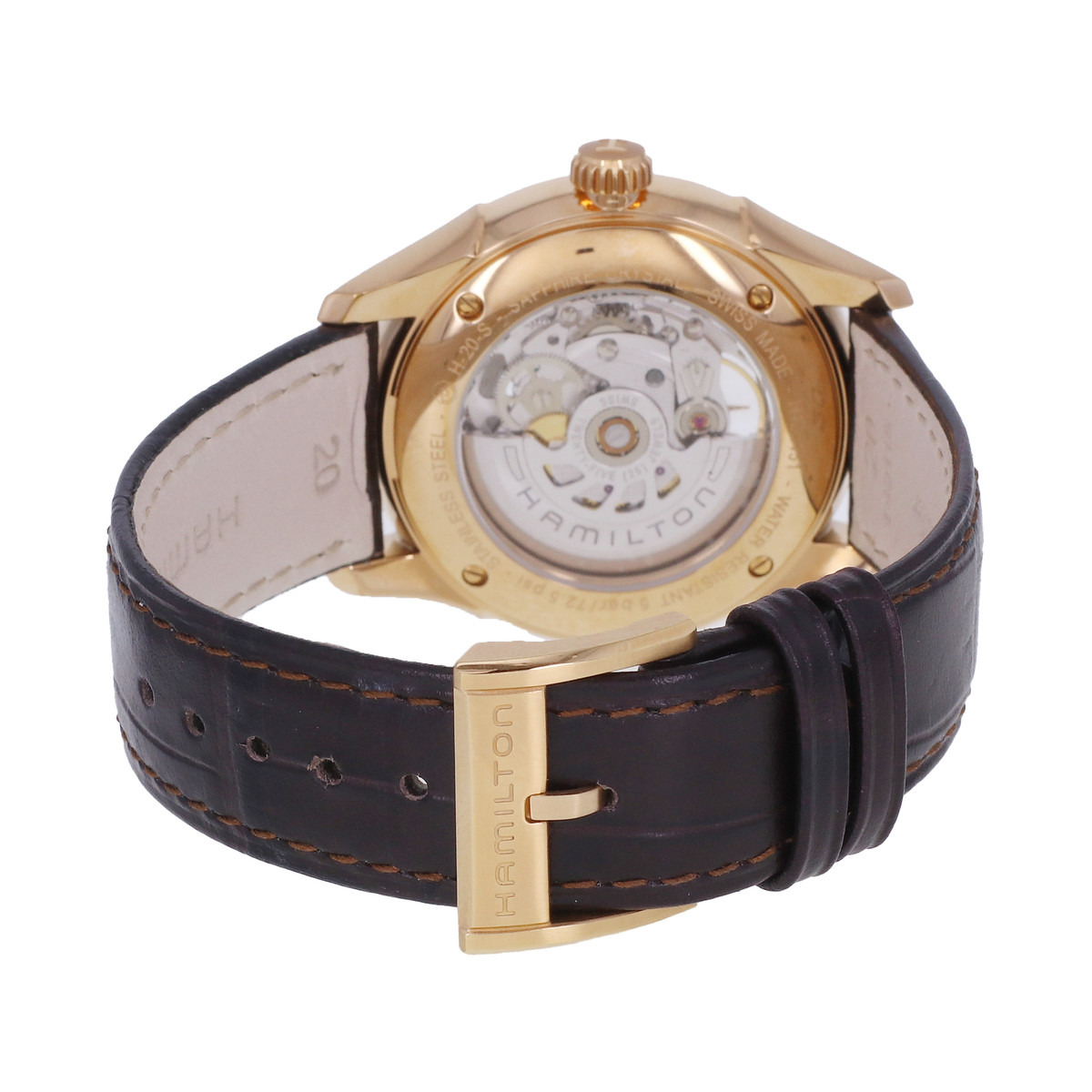 Montre d'occasion HAMILTON Jazzmaster Viewmatic Skeleton homme automatique bracelet cuir d'origine - vue 3