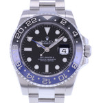 Montre d'occasion ROLEX GMT-Master II Batman homme mouvement automatique certifié (cosc) bracelet acier - vue D1
