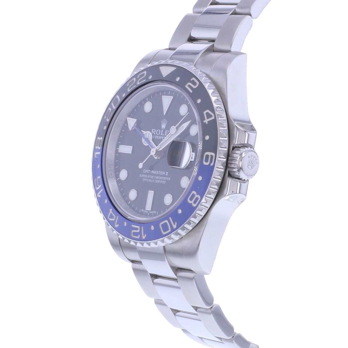 Pre-owned ROLEX GMT-Master II "Batman" men's watch, certified automatic movement (COSC), steel bracelet - view D2