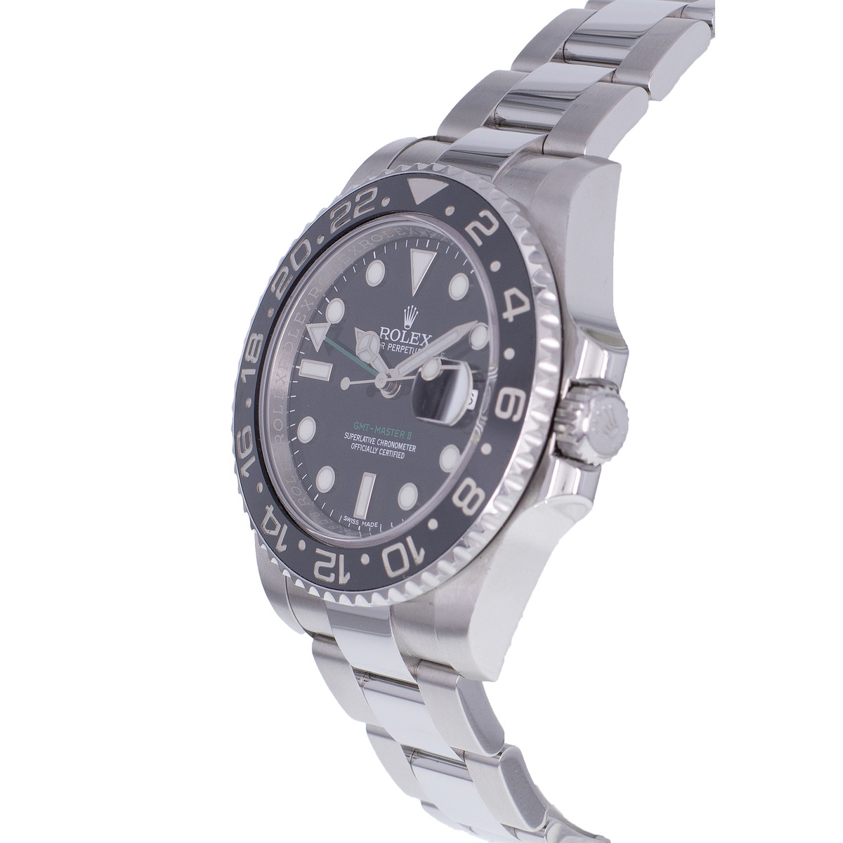 Montre d'occasion ROLEX GMT-Master II Céramique homme mouvement automatique certifié (cosc) bracelet acier - vue D2