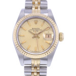 Pre-owned ROLEX DateJust Lady women's automatic watch with 750/000 yellow gold and steel bracelet - view D1