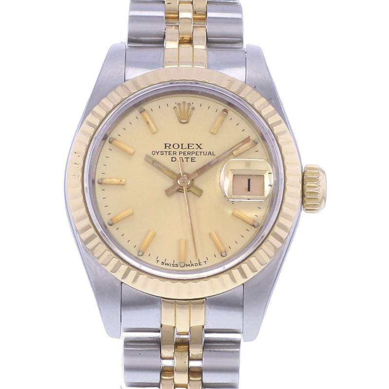 Montre d'occasion ROLEX DateJust Lady femme automatique bracelet or jaune 750/000 et acier - vue D1