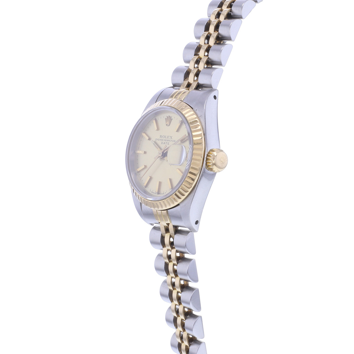 Pre-owned ROLEX DateJust Lady women's automatic watch with a 750/000 yellow gold and stainless steel bracelet - view D2