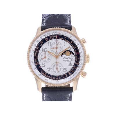 Montre d'occasion BREITLING Montbrillant Olympus Gold homme mouvement automatique certifié (cosc) bracelet cuir cresus - vue 1