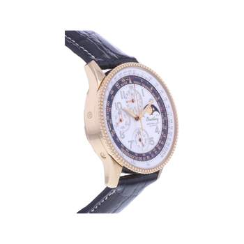 Montre d'occasion BREITLING Montbrillant Olympus Gold homme mouvement automatique certifié (cosc) bracelet cuir cresus