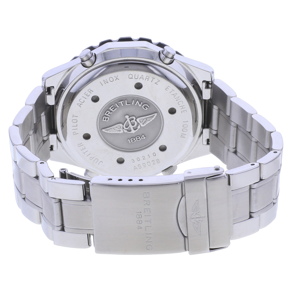 Montre d'occasion BREITLING Jupiter Pilot Vintage homme quartz bracelet acier - vue 3