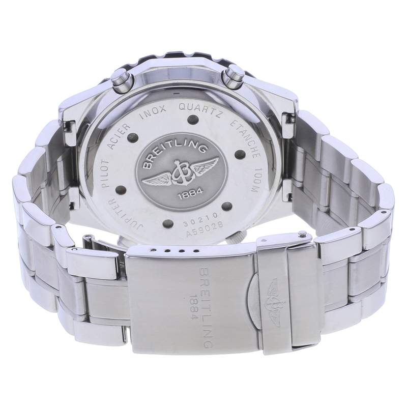 Montre d'occasion BREITLING Jupiter Pilot Vintage homme quartz bracelet acier - vue 3