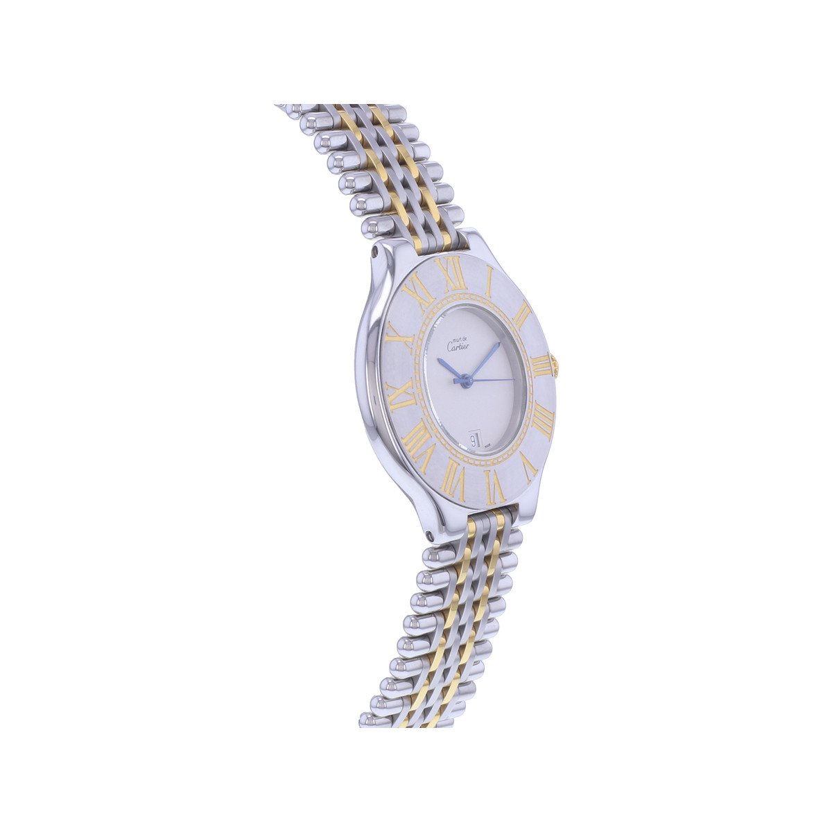 Montre d'occasion CARTIER Must 21 XL homme quartz bracelet or jaune 750/000 et acier - vue 2