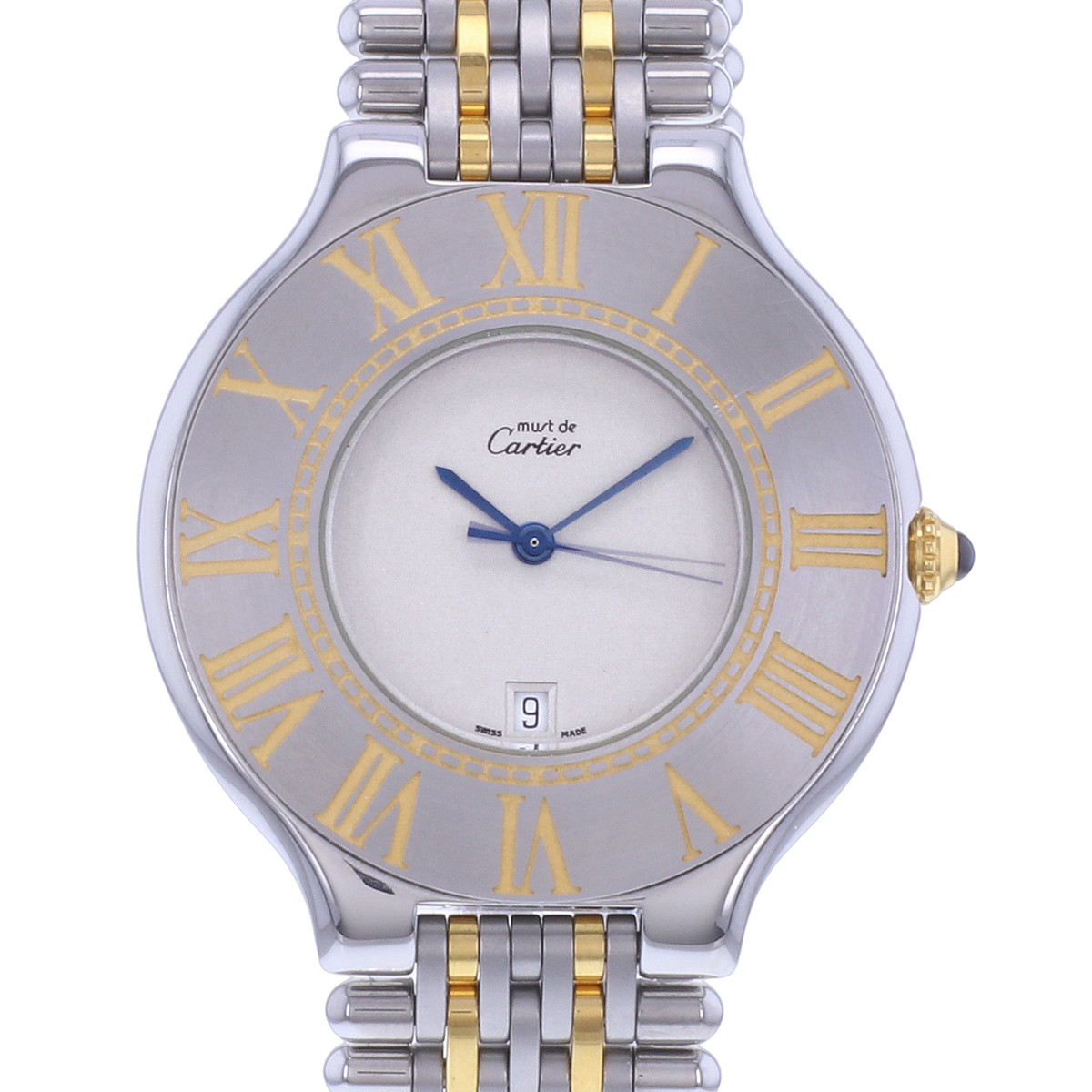 Montre d'occasion CARTIER Must 21 XL homme quartz bracelet or jaune 750/000 et acier - vue D1