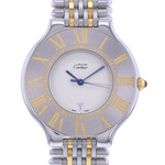 Montre d'occasion CARTIER Must 21 XL homme quartz bracelet or jaune 750/000 et acier - vue D1