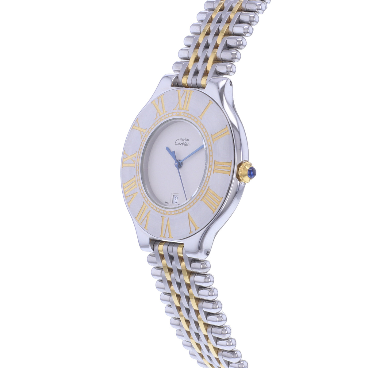 Montre d'occasion CARTIER Must 21 XL homme quartz bracelet or jaune 750/000 et acier - vue D2