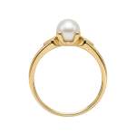 Bague d'occasion or 750 jaune perle de culture saphir - vue 3