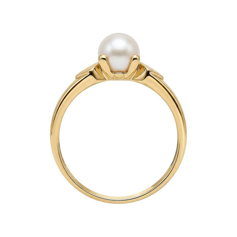 Bague d'occasion or 750 jaune perle de culture saphir - vue 3