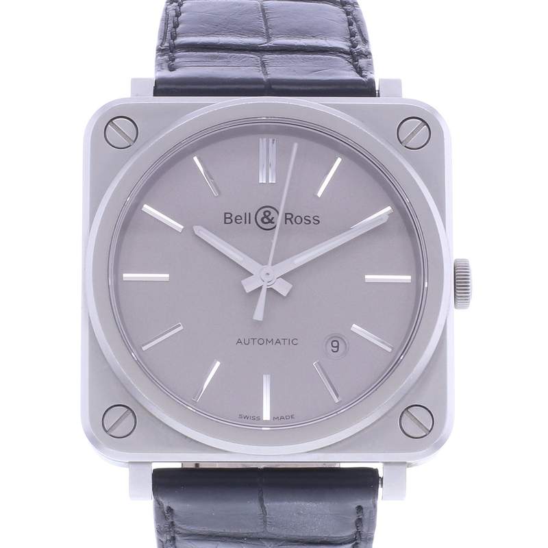 Montre d'occasion BELL & ROSS BRS92-S homme automatique bracelet cuir d'origine - vue D1