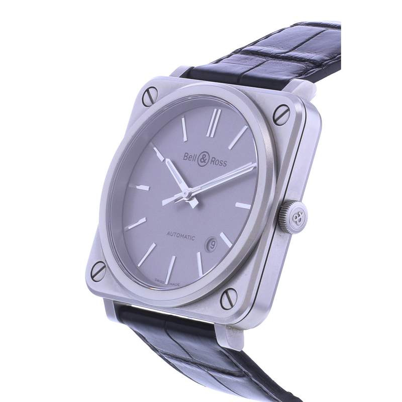 Montre d'occasion BELL & ROSS BRS92-S homme automatique bracelet cuir d'origine - vue D2
