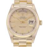 Montre d'occasion ROLEX Day-Date Or jaune President homme mouvement automatique certifié (cosc) bracelet or jaune 750/000 - vue D1
