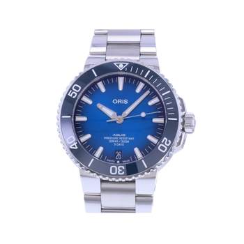 Tweedehands ORIS Aquis Date herenhorloge, automatisch, met stalen armband