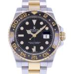 Montre d'occasion ROLEX GMT-Master II homme mouvement automatique certifié (cosc) bracelet or jaune 750/000 et acier - vue D1