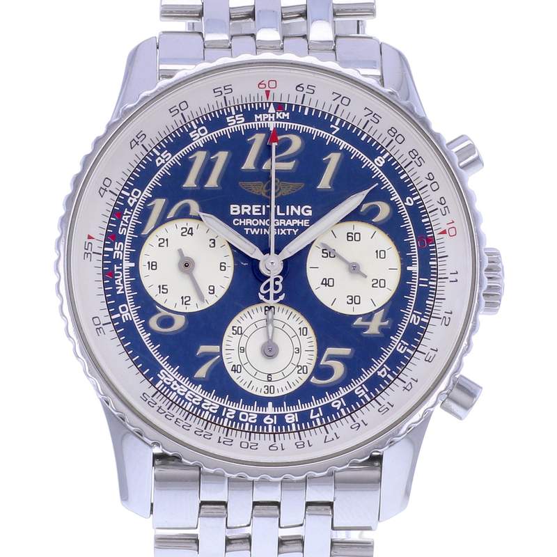 Montre d'occasion BREITLING Navitimer Chronographe Twinsixty homme mouvement automatique certifié (cosc) bracelet acier - vue D1