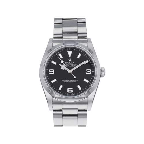 Montre d'occasion ROLEX Explorer I homme mouvement automatique certifié (cosc) bracelet acier
