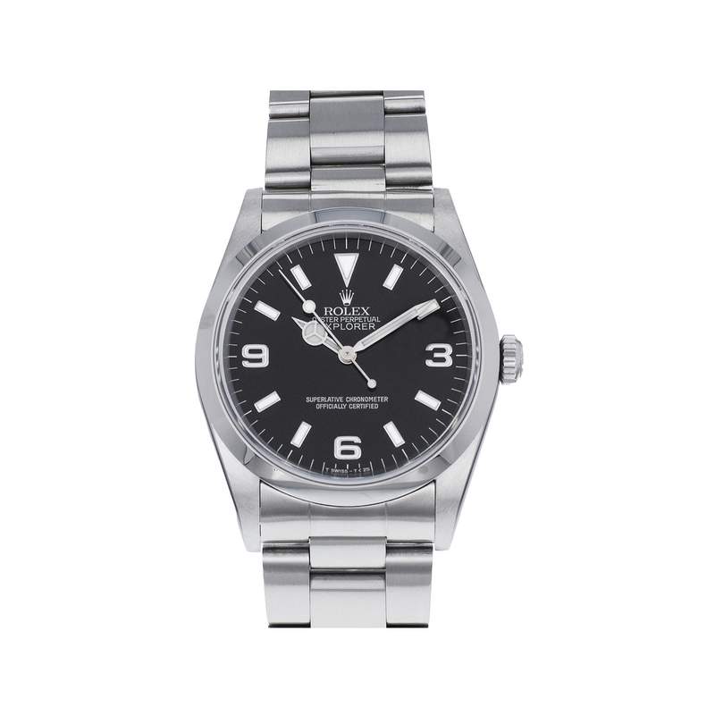 Montre d'occasion ROLEX Explorer I homme mouvement automatique certifié (cosc) bracelet acier - vue 1