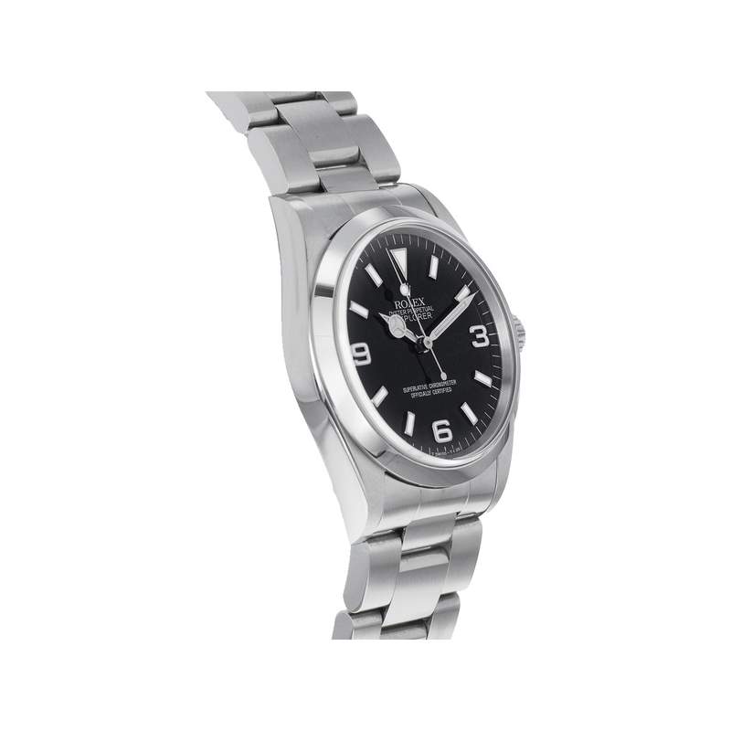 Montre d'occasion ROLEX Explorer I homme mouvement automatique certifié (cosc) bracelet acier - vue 2