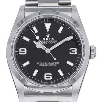 Montre d'occasion ROLEX Explorer I homme mouvement automatique certifié (cosc) bracelet acier