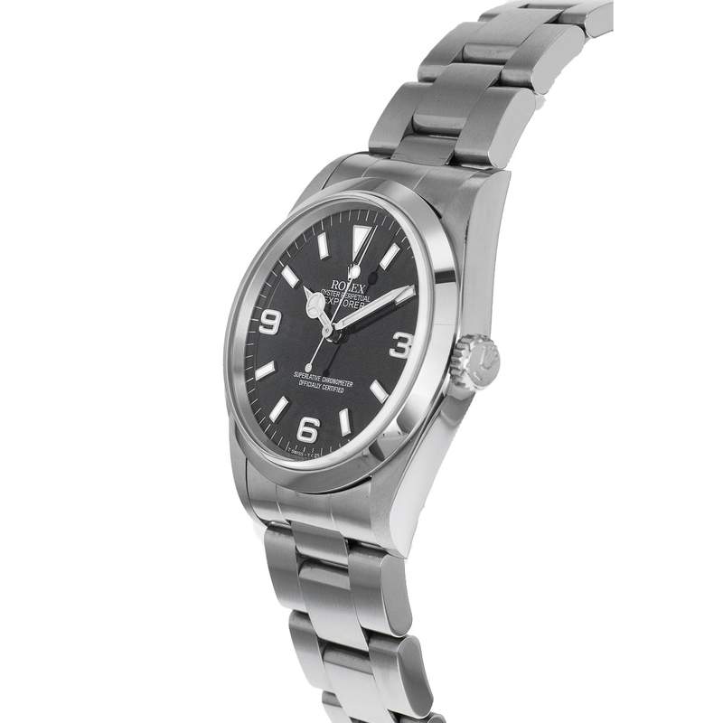 Montre d'occasion ROLEX Explorer I homme mouvement automatique certifié (cosc) bracelet acier - vue D2