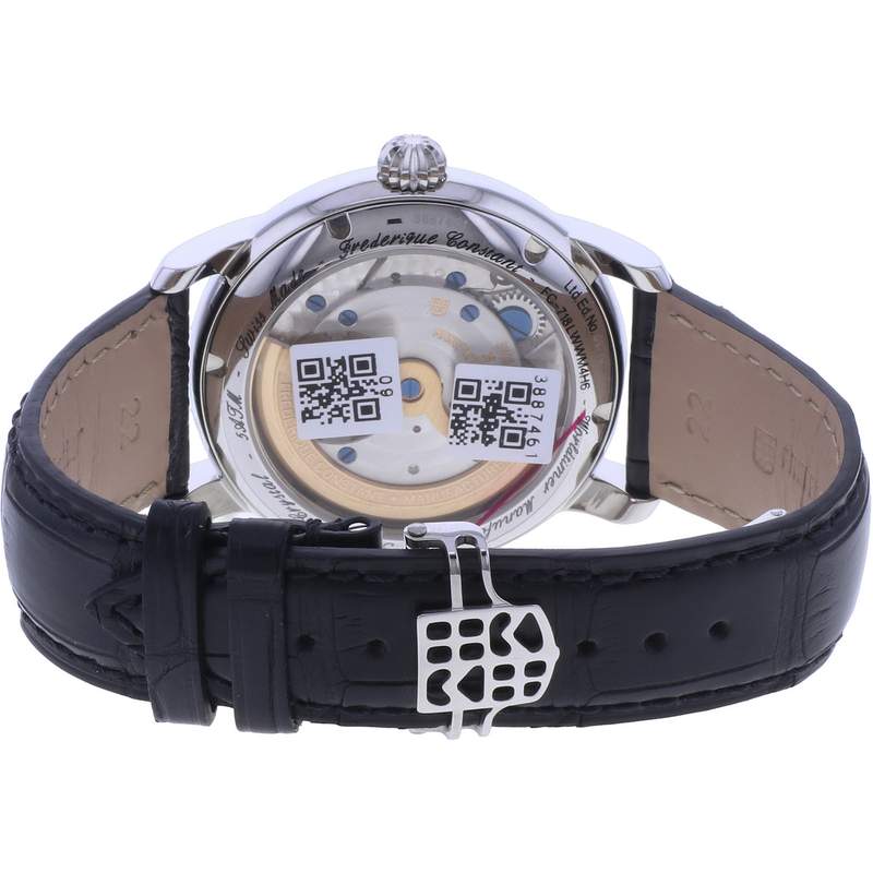 Montre d'occasion FREDERIQUE CONSTANT Classic Manufacture Worldtime homme automatique bracelet cuir d'origine - vue 3