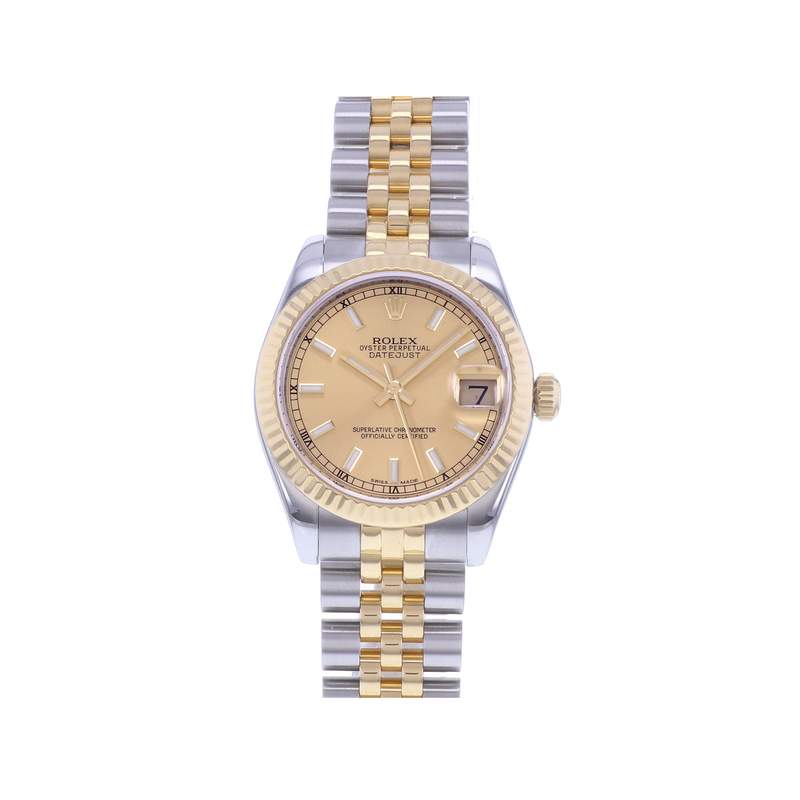 Montre d'occasion ROLEX DateJust Lady femme mouvement automatique certifié (cosc) bracelet or jaune 750/000 et acier - vue 1