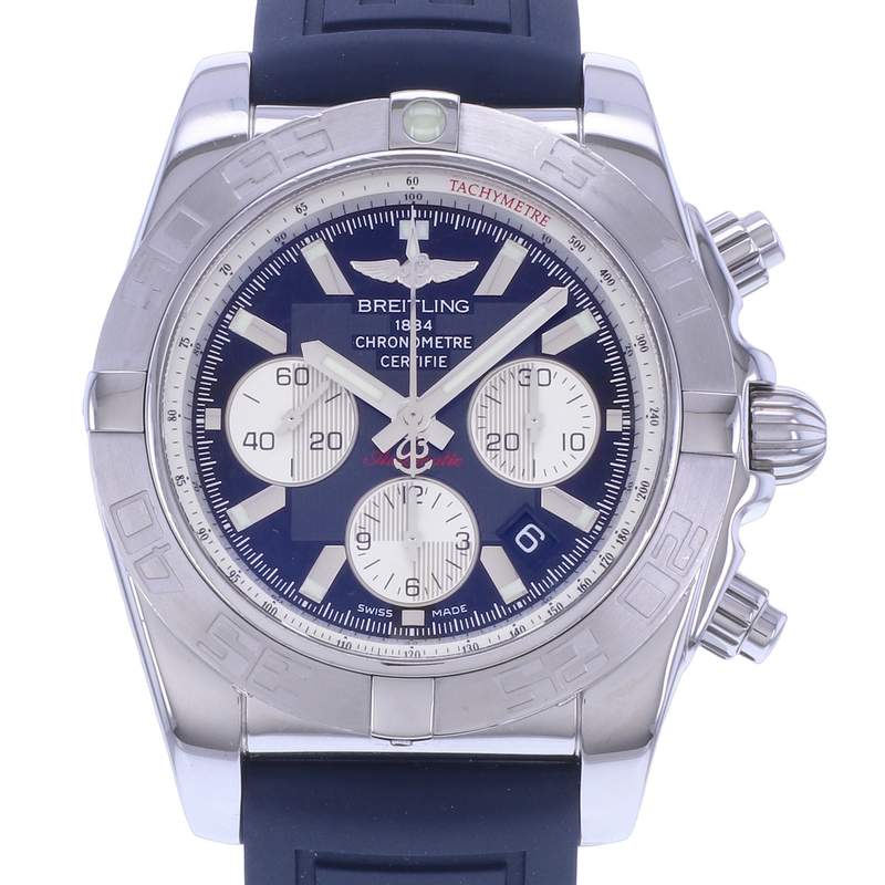 Montre d'occasion BREITLING Chronomat B01-44 homme mouvement automatique certifié (cosc) bracelet caoutchouc - vue D1