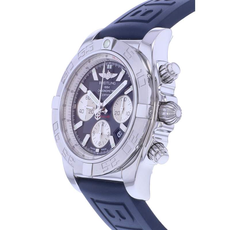 Montre d'occasion BREITLING Chronomat B01-44 homme mouvement automatique certifié (cosc) bracelet caoutchouc - vue D2