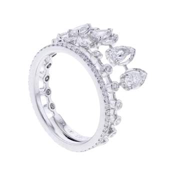 Tweedehands MESSIKA Desert Bloom-ring voor dames, 750/1000 witgoud