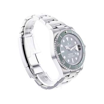 Montre d'occasion rolex submariner céramique verte homme mouvement automatique certifié (cosc) bracelet acier