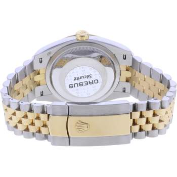 Montre d'occasion ROLEX DateJust 36 mixte mouvement automatique certifié (cosc) bracelet or jaune 750/000 et acier