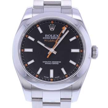 Montre d'occasion ROLEX Milgauss homme mouvement automatique certifié (cosc) bracelet acier