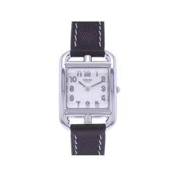 Used HERMES Cape Cod ladies quartz watch leather strap cresus