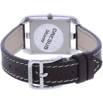 Used HERMES Cape Cod ladies quartz watch leather strap cresus