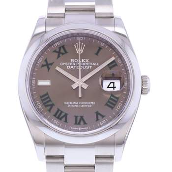 Montre d'occasion ROLEX DateJust 36 Wimbledon mixte mouvement automatique certifié (cosc) bracelet acier