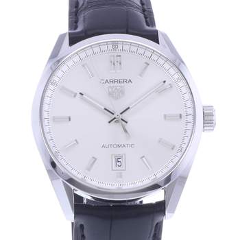 Montre d'occasion TAG HEUER Carrera Calibre 5 homme automatique bracelet cuir d'origine
