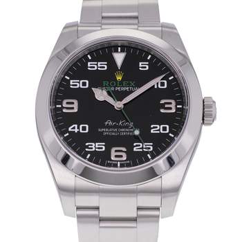 Montre d'occasion ROLEX Air King homme mouvement automatique certifié (cosc) bracelet acier